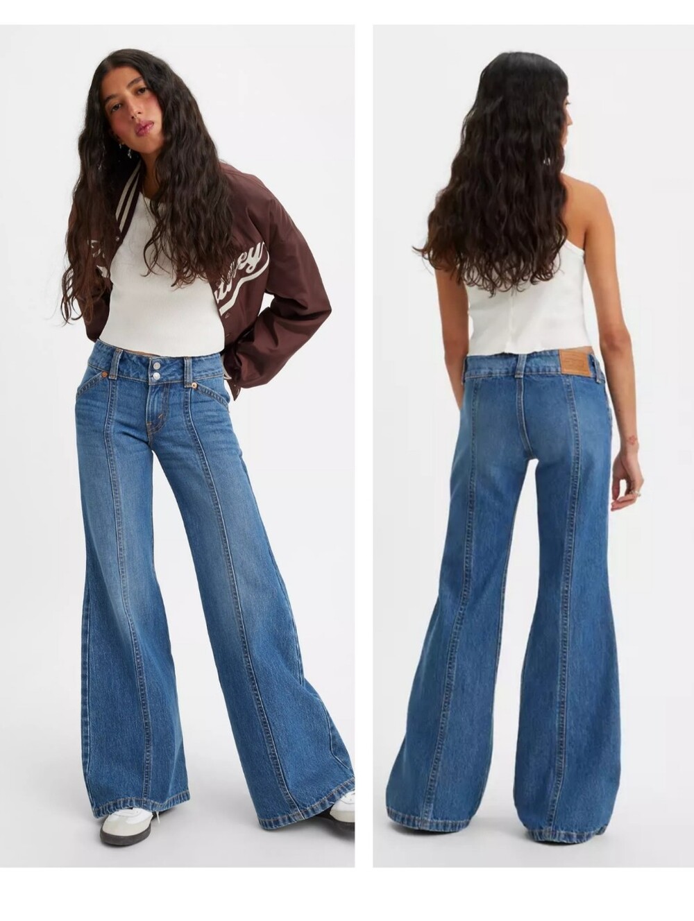Levi's Medium Blue High-Rise Wide Leg Flare Jeans